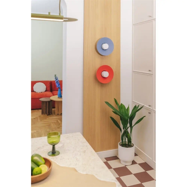 Naścienna minimalistyczna lampa Caponio CPWA112000 czerwono pomarańczowy