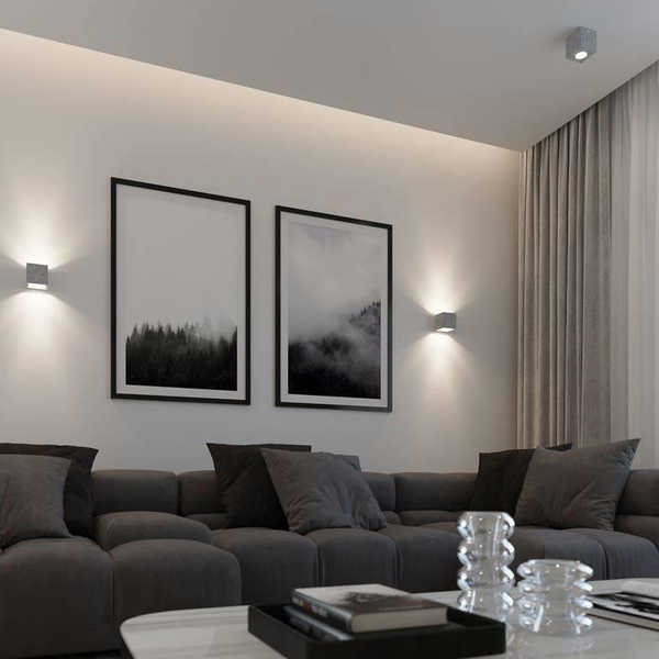 Kwadratowa LAMPA ścienna SL.0487 kostka OPRAWA kinkiet cube beton