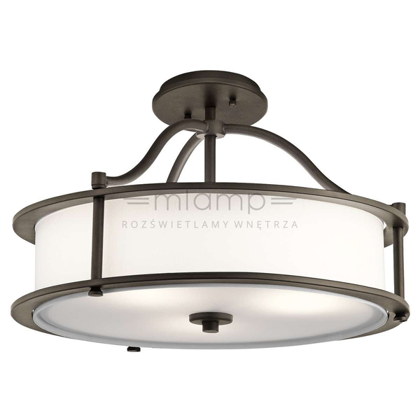 Klasyczna LAMPA wisząca KL-EMORY-P-S-OZ Elstead KICHLER okrągła OPRAWA zwis stary brąz biały