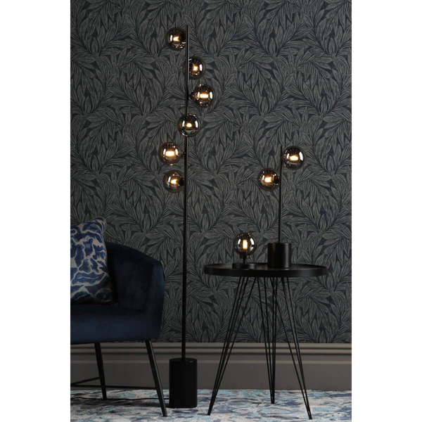 Podłogowa lampa do salonu Spiral SPI4922-01 loftowa przydymiona czarna