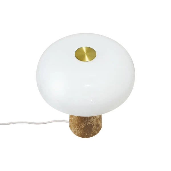 Stołowa lampka nocna Glossy 2520015009 marmurowa beżowa biała
