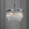 Lampa wisząca na łańcuchu Marietta 104113 szklana błyszczący nikiel