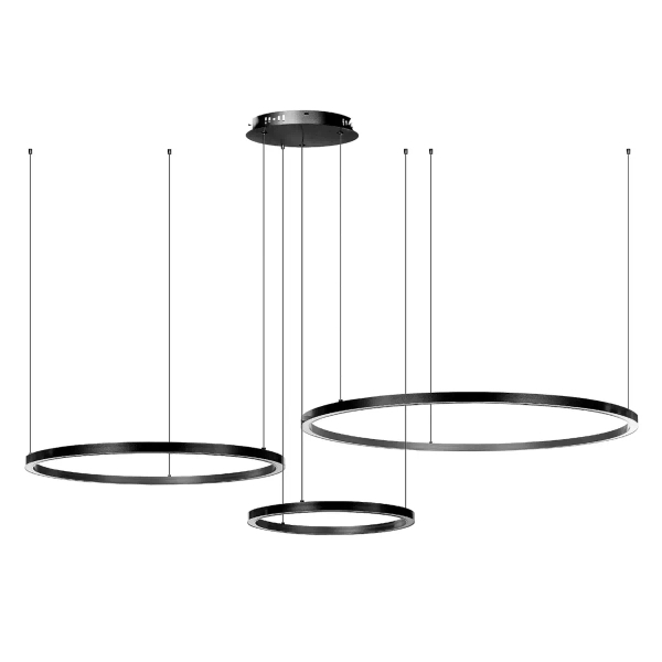 Pierścieniowa wisząca lampa do salonu Monza 1236 LED 116W 3000-6000K czarny