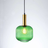 Kulista LAMPA wisząca CUMBRIA 317414 Polux szklany ZWIS plisowany do kuchni loft zielony