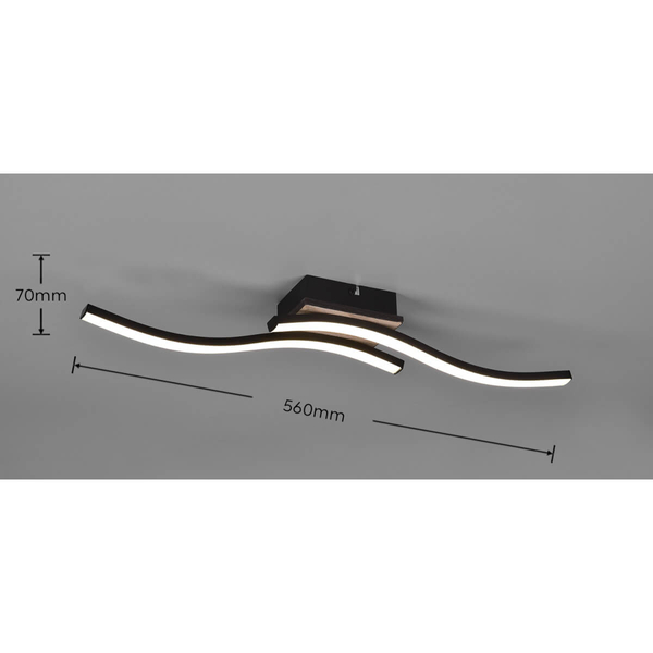 Lampa przysufitowa NORVE DL135-62472 LED 5W 3000K drewniany czarny