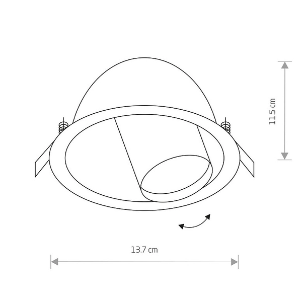 Lampa do zabudowy Dot 9378 oczko regulowane wpuszczane białe