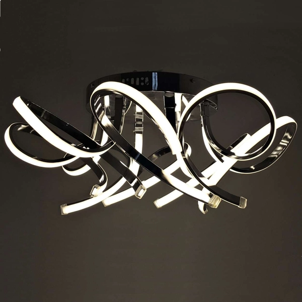 Plafon LAMPA sufitowa VEN P-X 9812/8 CR-112W metalowa OPRAWA wstążki LED 112W 4000K chrom