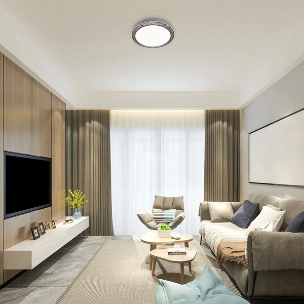 LAMPA sufitowa MATEA 3000 Rabalux okrągła OPRAWA plafon LED 40W 3000K - 6000K z pilotem plafoniera brązowa