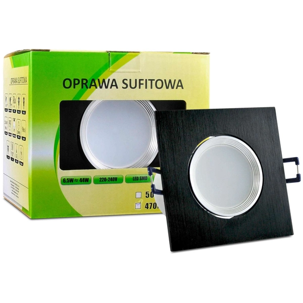 Podtynkowa LAMPA sufitowa MOON OLAL 301857 Polux wpust OPRAWA LED 6,5W 3000K do zabudowy IP40 szczotkowany czarny