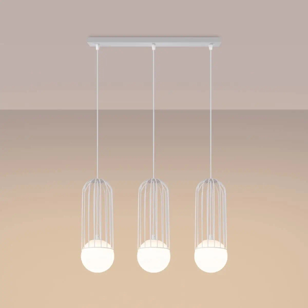 Wisząca lampa na listwie Brina SL.1333 Sollux potrójna biała