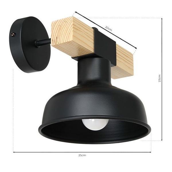 Loftowa lampa ścienna FARO MLP7455 Milagro do sypialni czarna
