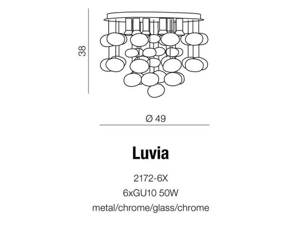 Przysufitowa lampa pokojowa Luvia bańki crystal chrom