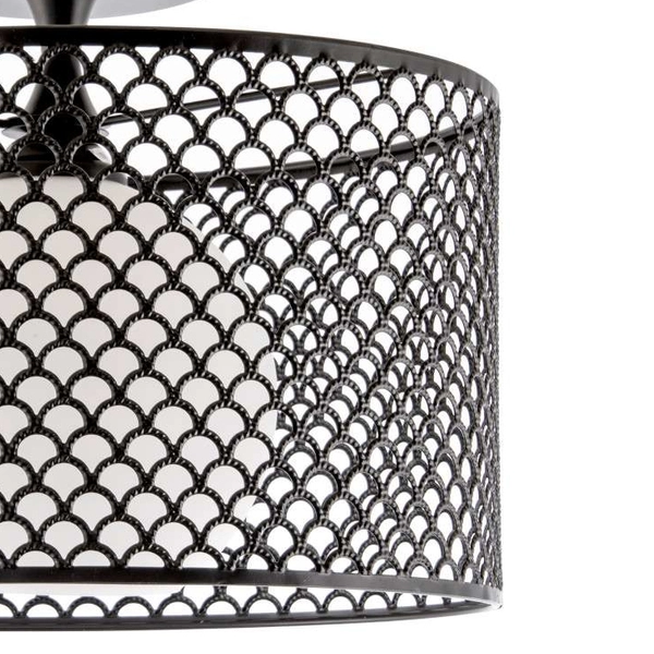 LAMPA sufitowa VEN N2098/1H metalowa OPRAWA plafon ażurowy czarny