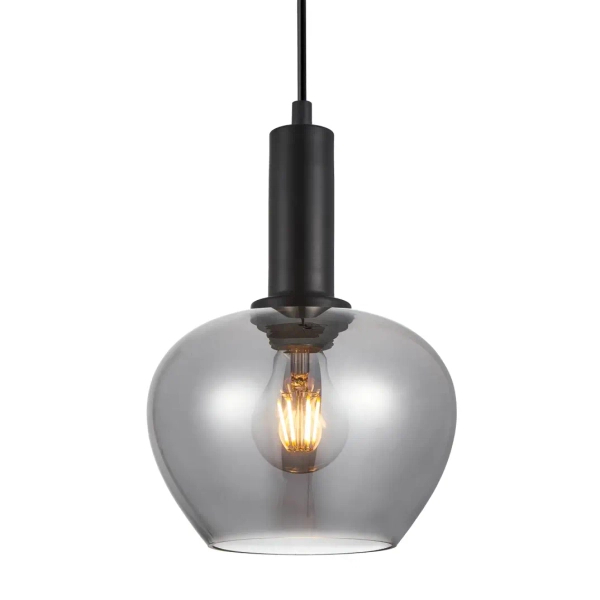 Szklana lampa wisząca Stabla PND-30084-1-BK-SG czarna przydymiona