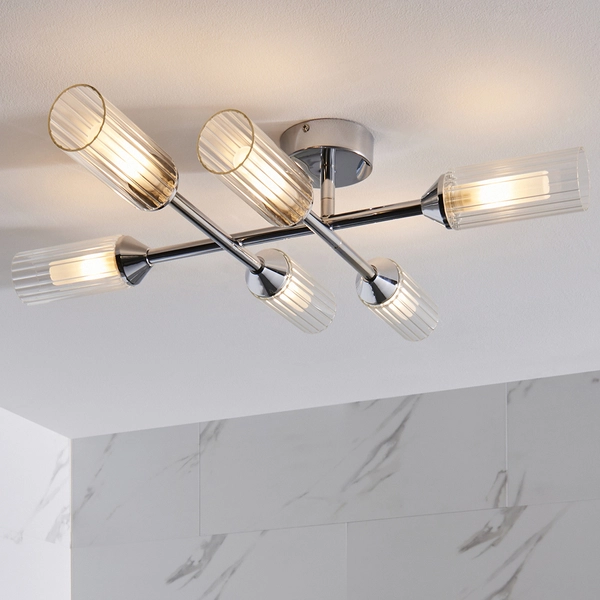 Sufitowa lampa do łazienki L&-195045 Light& tuby szklane IP44 chrom