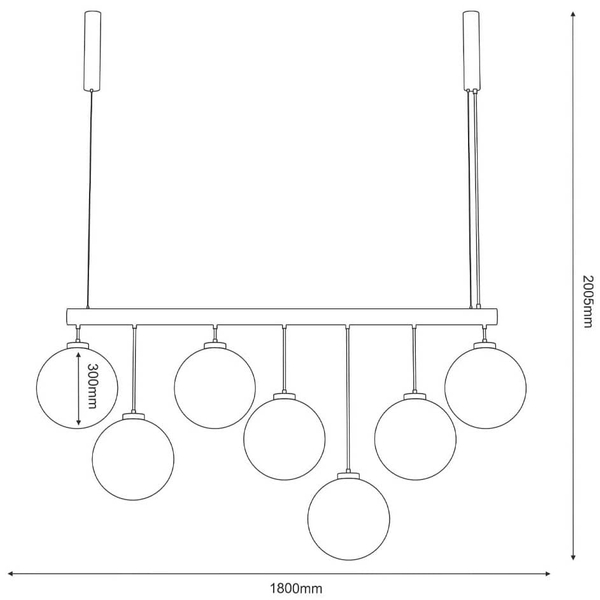 Wisząca lampa jadalniana DOHAR 9144 Shilo balls szkło dymione czarna