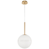 Wisząca LAMPA modernistyczna PEREZ LE41746 Luces Exclusivas szklana OPRAWA ball ZWIS kula biała złota