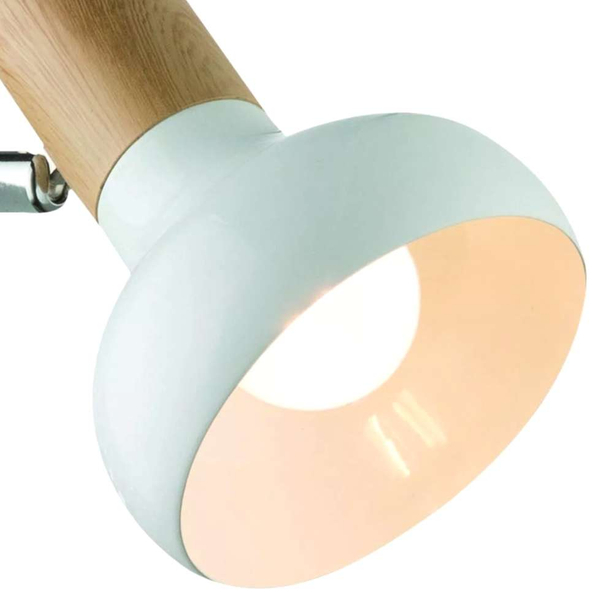 Ścienna lampa reflektor PUERTO 91-62796 skandynawska drewno biały