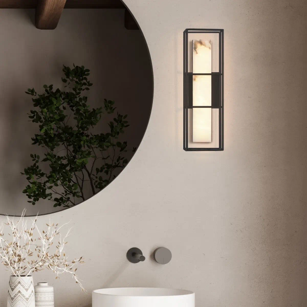 Ścienna lampa prostokąt Blakley QN-BLAKLEY-M-BK LED 13W 3000K IP44 czarny