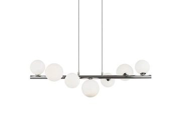 Wisząca lampa salonowa Sybilla szklane kule białe chrom