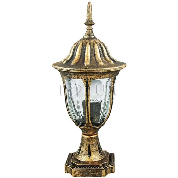 Ogrodowa LAMPA stojąca FLORENCJA 302588 Polux zewnętrzna OPRAWA metalowa latarenka outdoor IP43 patyna przezroczysta