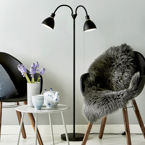 Loftowa lampa podłogowa Ray 63224003 Nordlux podwójna czarna