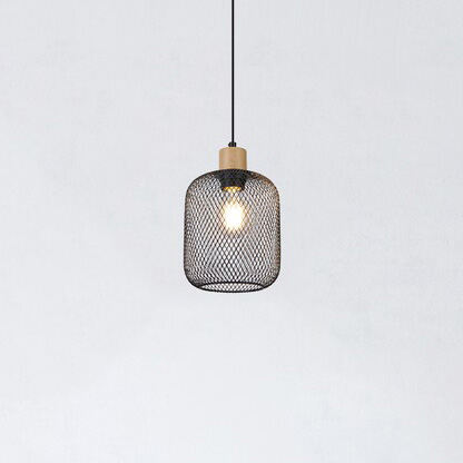 Metalowy zwis ażurowy Grendel 3131 czarna lampa wisząca do sypialni