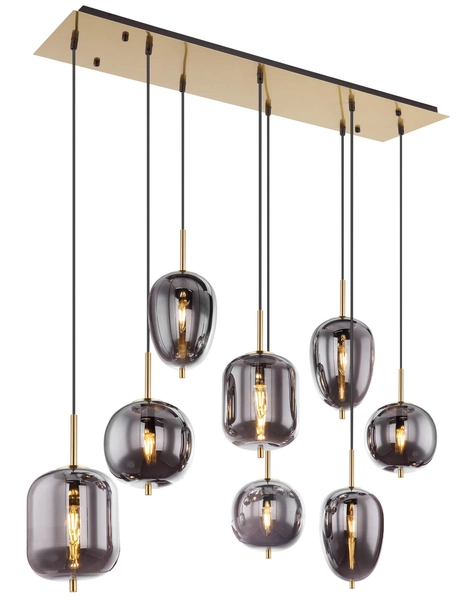 Lampa wisząca Blacky 15345-8MM designerska mosiądz przydymiona