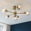 Sufitowa lampa szklana Allegra 103171 kule spiralne mosiądz