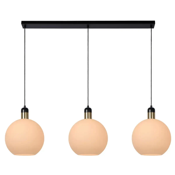 Potrójna wisząca lampa Julius 34438/03/61 Lucide szklana biała czarna