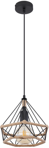 Lampa wisząca Ulleu 69029 druciana do holu czarna brązowa