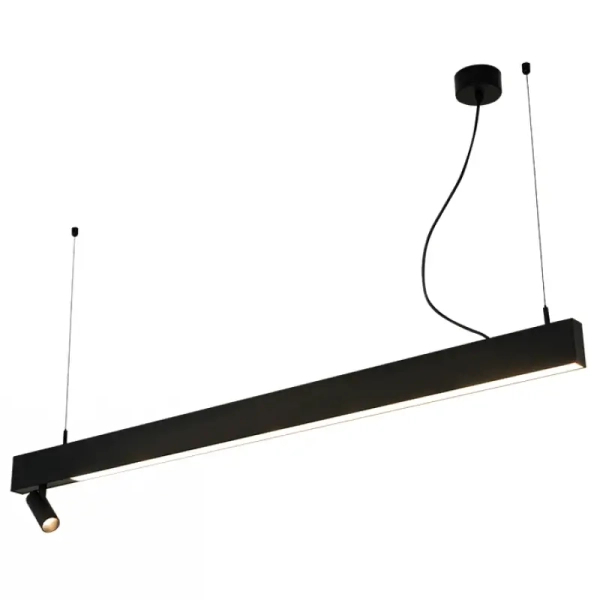 Wisząca lampa z reflektorem 23254 LED 7W + 32W 3000K belka czarny