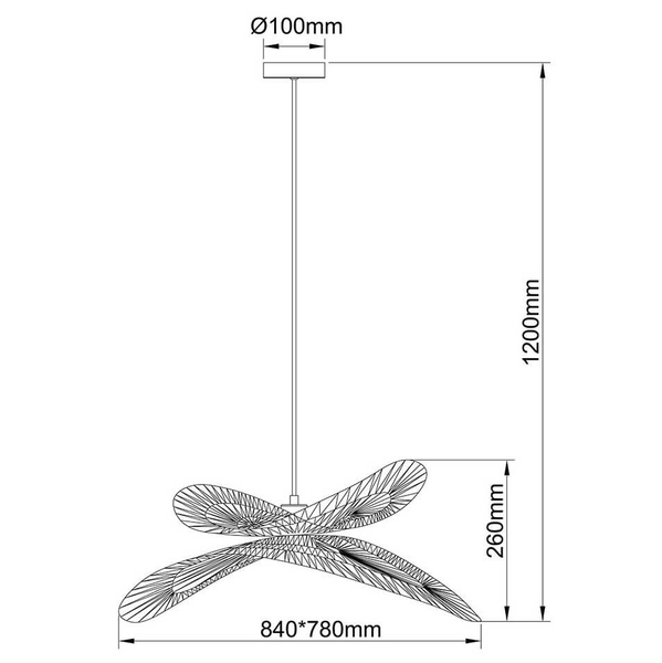 Rattanowa lampa wisząca Raya LP-2704/1P NT boho japandi drewniana