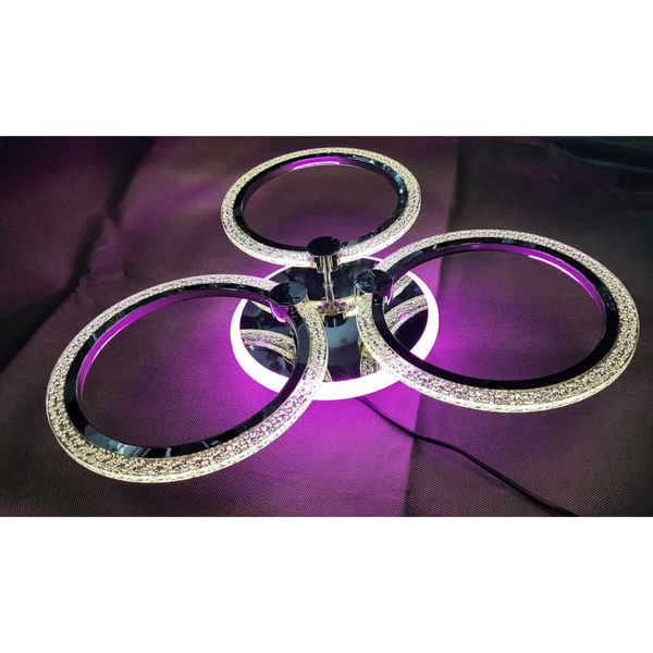 Sufitowa lampa DRS2032/3 rings 48 LED 47W 3000-6000K tryb nocny chrom