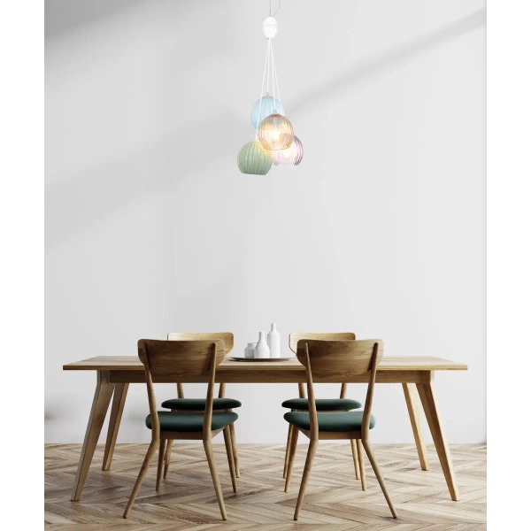 Szklana lampa wisząca do salonu Cases PND-94794-4B-MLTI nad stół kolorowa