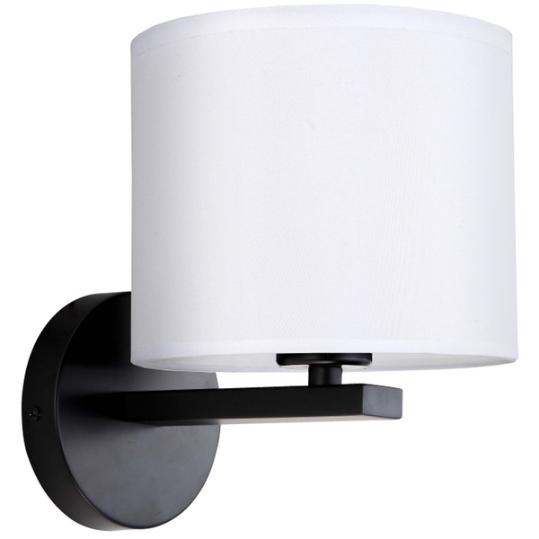 Kinkiet LAMPA ścienna CECINA LP-114/1W WH abażurowa OPRAWA loftowa biała czarna OUTLET