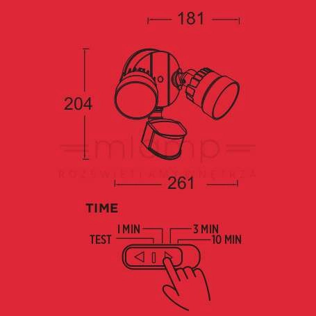 Ogrodowa LAMPA elewacyjna SHRIMP 7622104330 Lutec ścienna OPRAWA naświetlacz LED 30W 5000K outdoor regulowany IP54 czarny