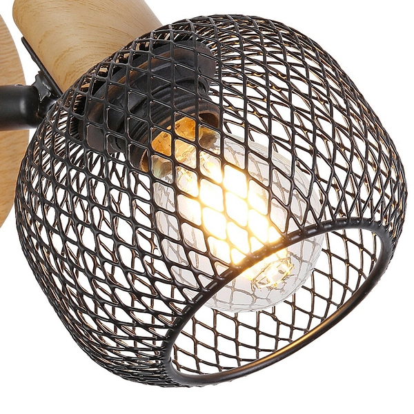 Loftowy kinkiet do sypialni Grendel 3127 ażurowa lampa ścienna czarna