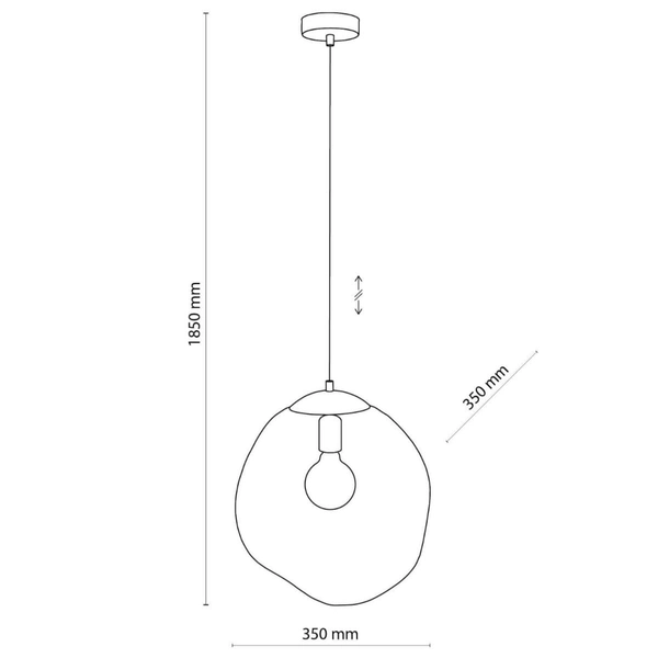 Lampa wisząca modernistyczna Sol 4264 TK Lighting szklana kula grafitowa