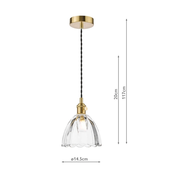 Jadalniana lampa wisząca Hadano HAD0140-11 mosiądz przezroczysty