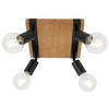 Lampa sufitowa retro Molini SPL-2079-4 Italux do kuchni drewniana czarna