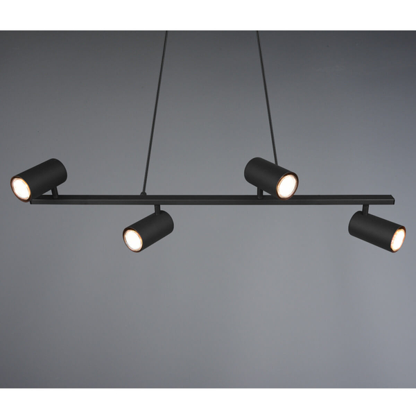 Wisząca lampa loftowa VANTOS DL432302400 Trio regulowana tubki czarny