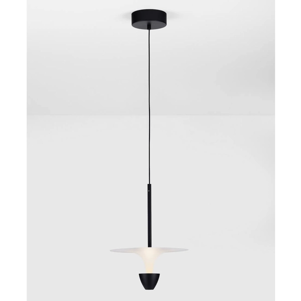 Lampa zwisowa do salonu UCURENA LE44639 LED 11W 3000K okrągła biała czarna