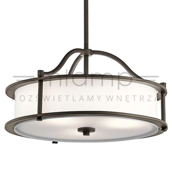 Klasyczna LAMPA wisząca KL-EMORY-P-S-OZ Elstead KICHLER okrągła OPRAWA zwis stary brąz biały