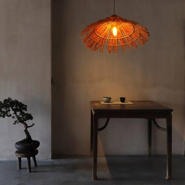 Ekologiczna lampa wisząca Boho ABR-NLW37-BH-E27 pleciona ratan naturalna