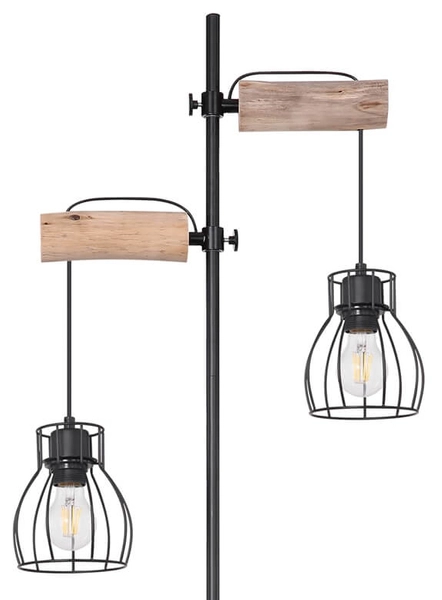 Stojąca lampa podłogowa Mina 15326-2SN drewniana czarna