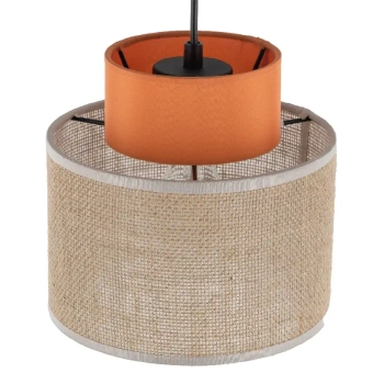 Ekologiczna lampa wisząca Duo 3255 naturalna juta pomarańczowy