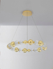 Okrągła lampa wisząca Ponce bąbelki LED 46W 3200K crystal złota