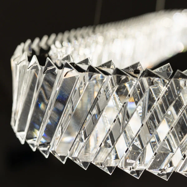 Owalna lampa wisząca LUXORA 11707 LED 40W 3000K kryształowa nikiel