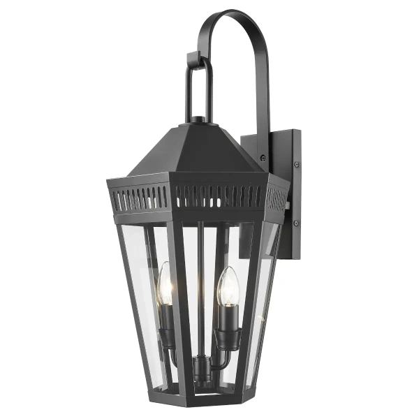 Ścienna lampa zewnętrzna Funchal W02101BK IP23 na taras czarna